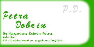 petra dobrin business card